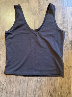 Eclipse Black V-Neck Cropped Tank